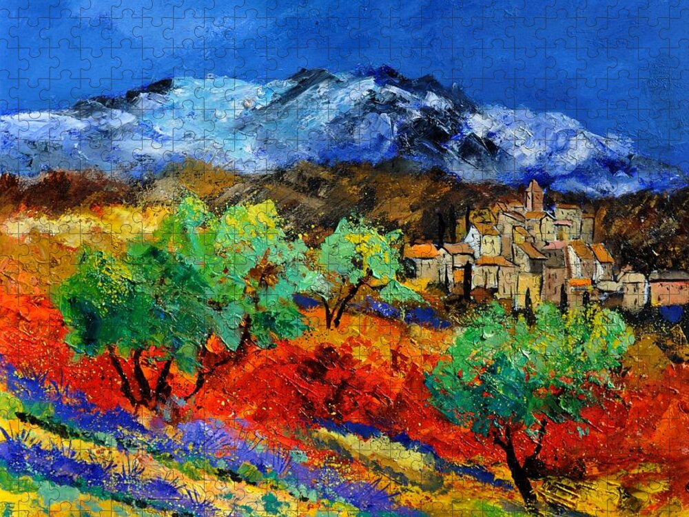Landscape Jigsaw Puzzle featuring the painting Provence 790050 by Pol Ledent