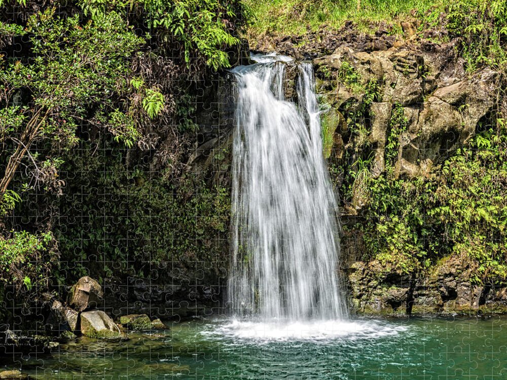 Hawaii Jigsaw Puzzle featuring the photograph Pua'a Ka'a Falls by Jim Thompson