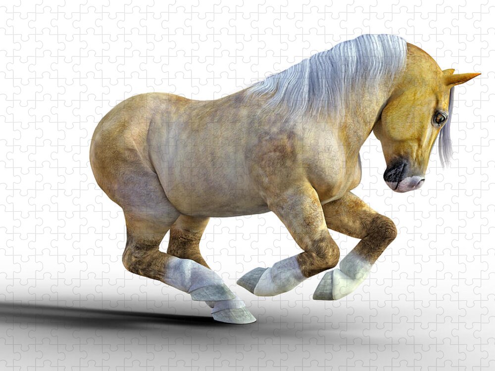 Horse Jigsaw Puzzle featuring the digital art Pudge by Betsy Knapp