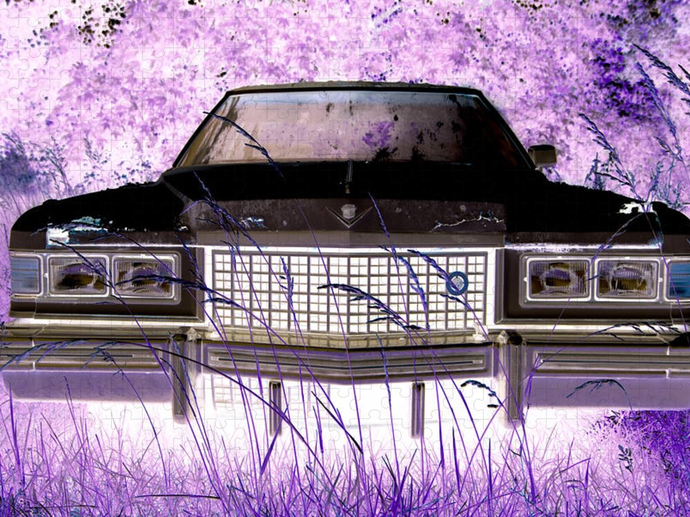 Car Jigsaw Puzzle featuring the photograph Purple Cadillac by Julie Niemela