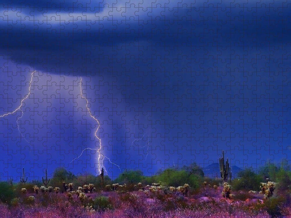 Desert Jigsaw Puzzle featuring the photograph Purple Desert Storm by James BO Insogna