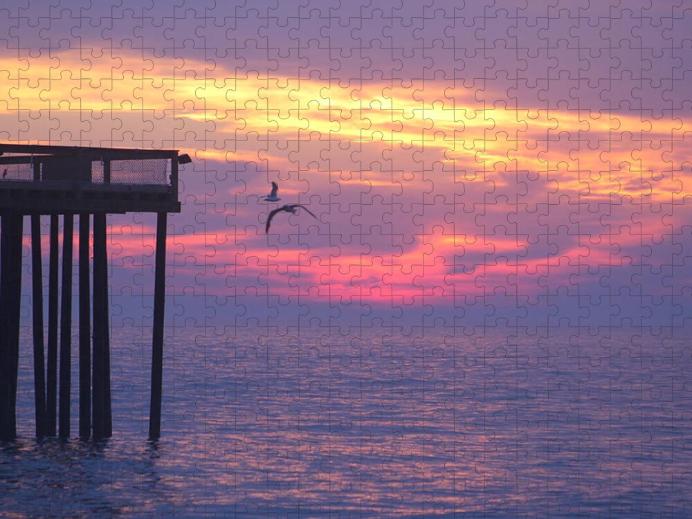 Water Jigsaw Puzzle featuring the photograph Purple Hues At Dawn by Robert Banach