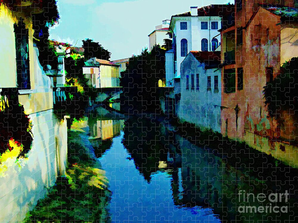 Architecture Jigsaw Puzzle featuring the photograph Quaint on the Canal by Roberta Byram