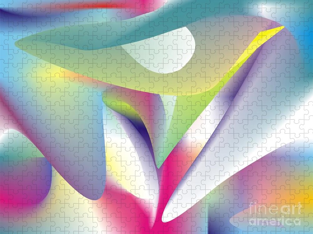 Abstract Jigsaw Puzzle featuring the digital art Quantum Landscape 5 by Walter Neal