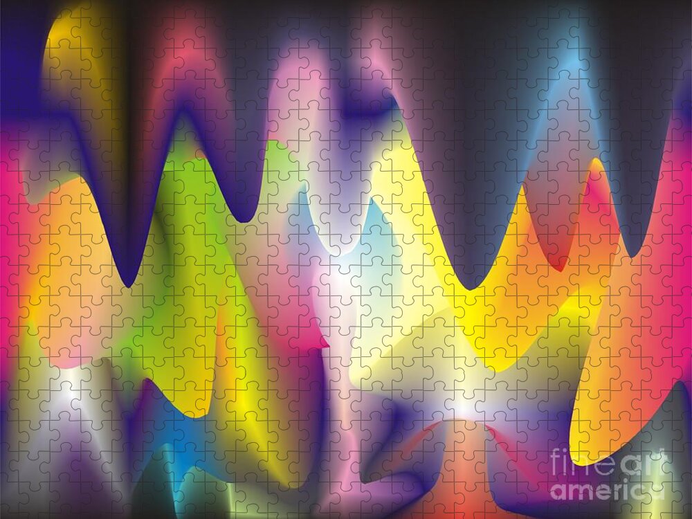 Abstract Jigsaw Puzzle featuring the digital art Quantum Landscape 6 by Walter Neal