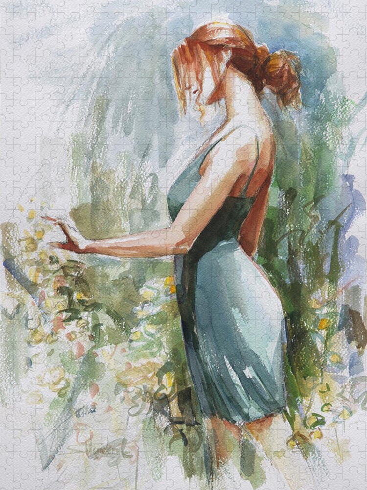 Garden Jigsaw Puzzle featuring the painting Quiet Contemplation by Steve Henderson
