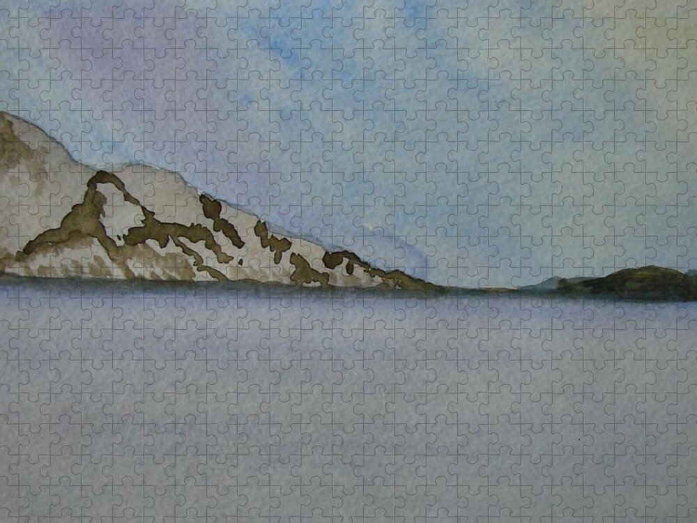 Ocean Jigsaw Puzzle featuring the painting Quietude by Liz Vernand