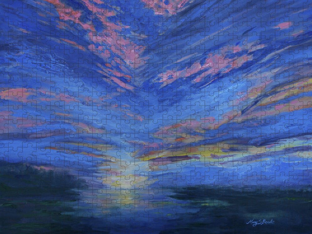 Sky Jigsaw Puzzle featuring the painting Radiance by Mary Benke