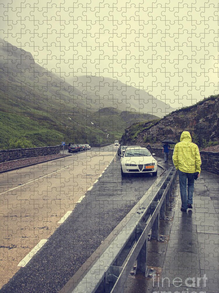 Road Jigsaw Puzzle featuring the photograph Rain in Scotland by Patricia Hofmeester