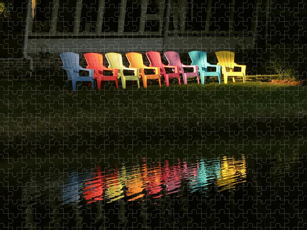 Lounge Jigsaw Puzzle featuring the photograph Rainbow Chairs by Peggy Urban