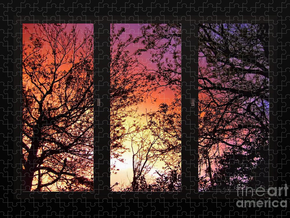 Photography Jigsaw Puzzle featuring the photograph Rainbow Sunset Through Your Window by Kaye Menner