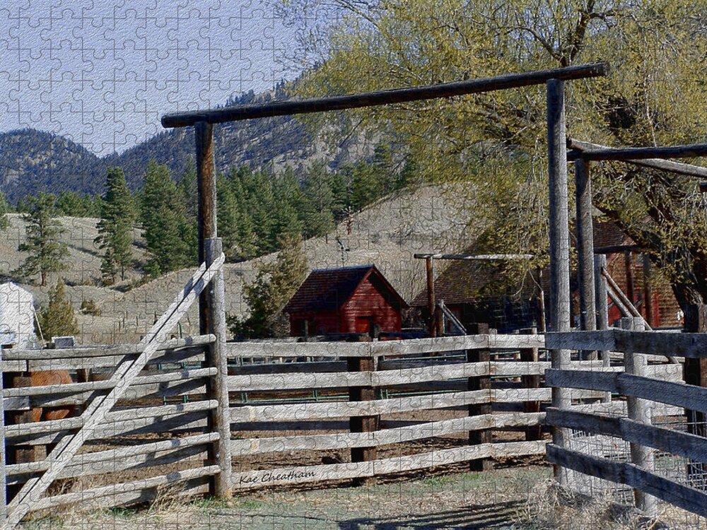 Fencing Jigsaw Puzzle featuring the photograph Ranch Fencing and Tool Shed by Kae Cheatham