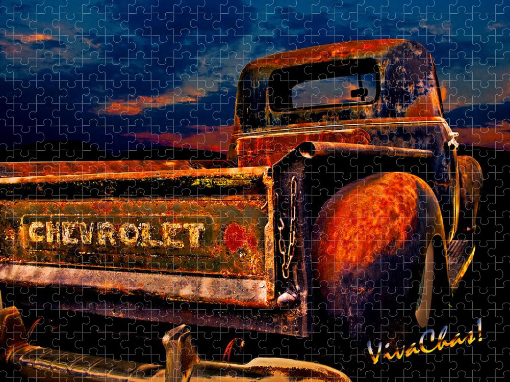 Rat Jigsaw Puzzle featuring the photograph Rat Rod Chevy Truck by Chas Sinklier