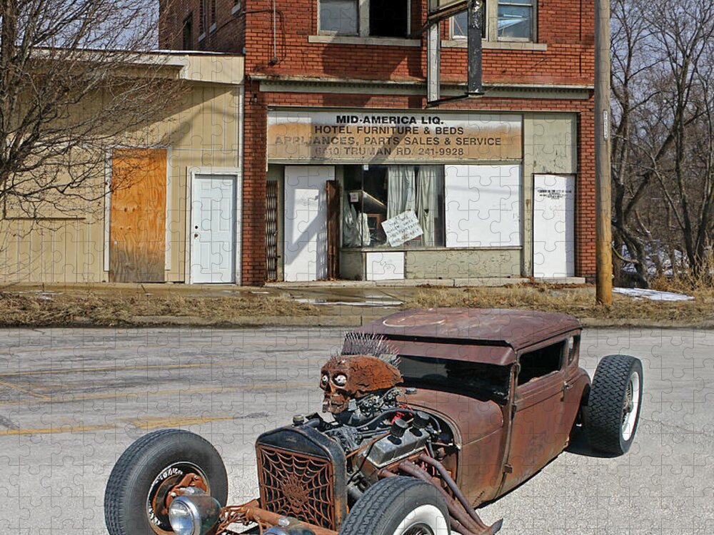 '32 Jigsaw Puzzle featuring the photograph Rat Rod Ratty Builidng by Christopher McKenzie