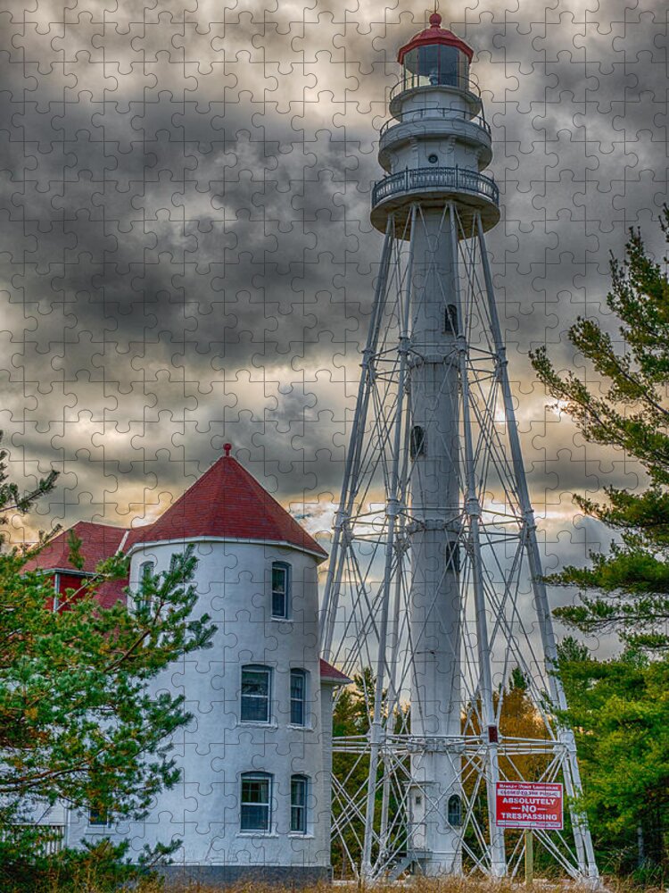 Wisconsin Jigsaw Puzzle featuring the photograph Rawley Point Light by Paul Freidlund
