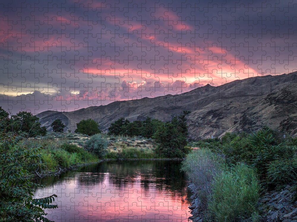 Lewiston Jigsaw Puzzle featuring the photograph Rays of Sunset by Brad Stinson