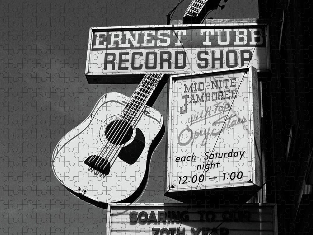 Nashville Jigsaw Puzzle featuring the photograph Record Shop- by Linda Woods by Linda Woods