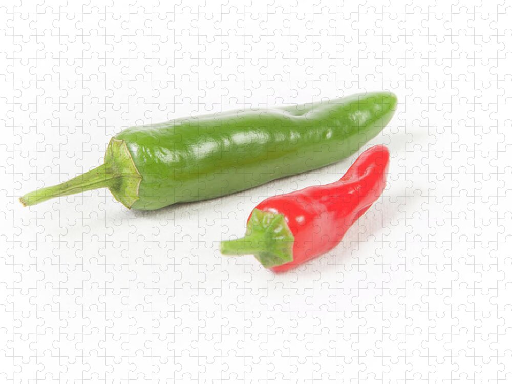 Helen Northcott Jigsaw Puzzle featuring the photograph Red and Green Jalapeno Chillie Peppers by Helen Jackson