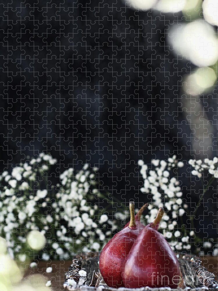 Pear Jigsaw Puzzle featuring the photograph Red Anjou Pears by Stephanie Frey