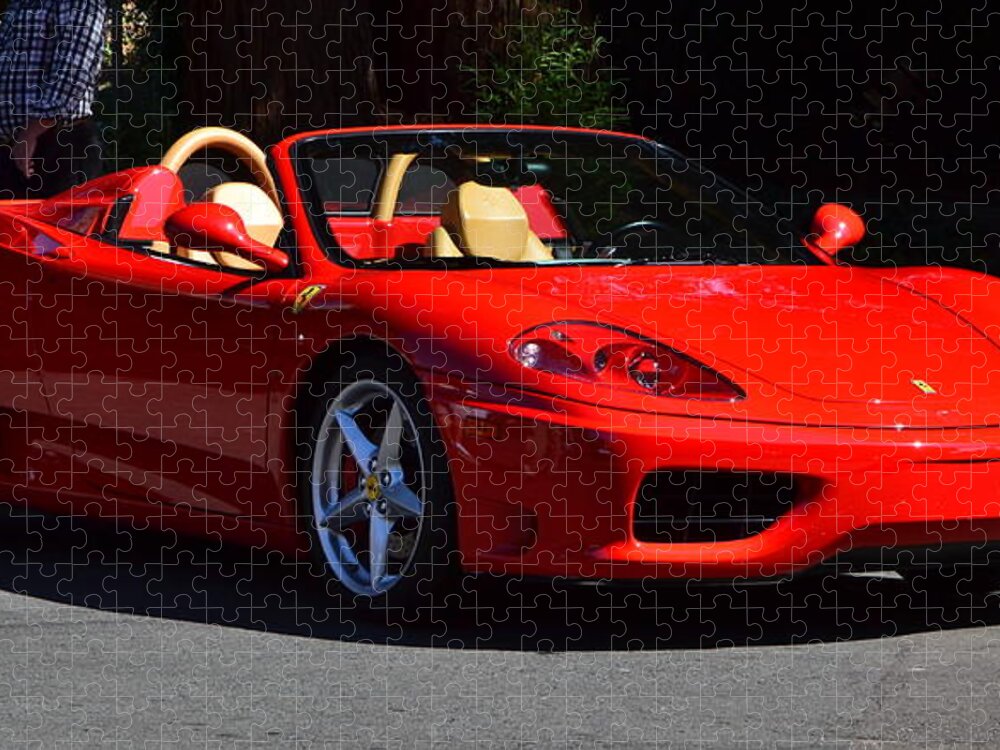  Jigsaw Puzzle featuring the photograph Red Ferrari Convertable by Dean Ferreira