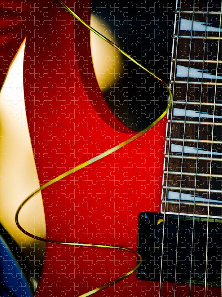 Hakon Soreide Jigsaw Puzzle featuring the photograph Red Guitar by Hakon Soreide