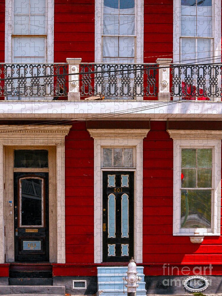 Entrance Jigsaw Puzzle featuring the photograph Red House-Nola-Marigny-2 by Kathleen K Parker
