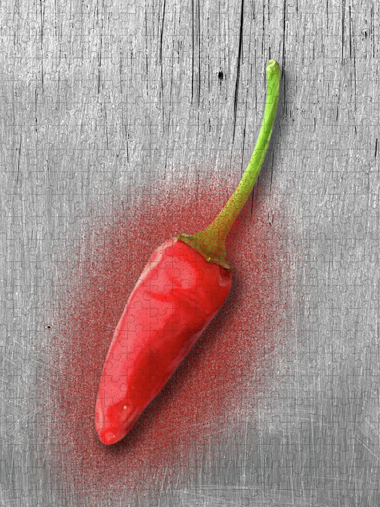 Background Jigsaw Puzzle featuring the photograph Red pepper by Paulo Goncalves
