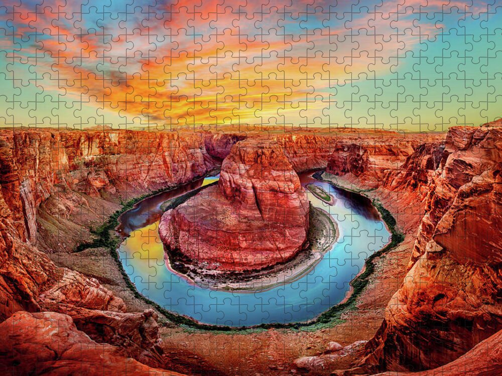 Horseshoe Bend Jigsaw Puzzle featuring the photograph Red Planet by Az Jackson