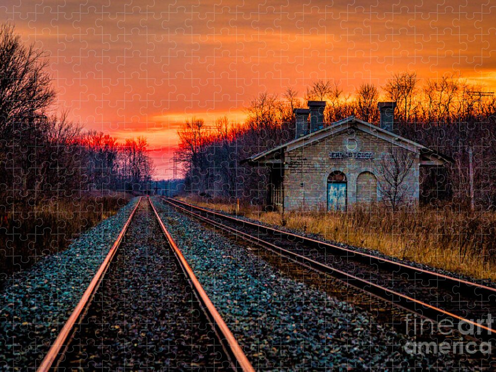 History Jigsaw Puzzle featuring the photograph Red Rails by Roger Monahan