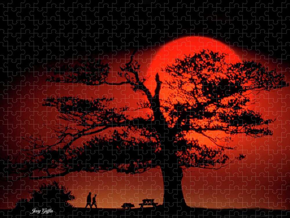 Tree Jigsaw Puzzle featuring the photograph Red Sun Rising by Jerry Griffin