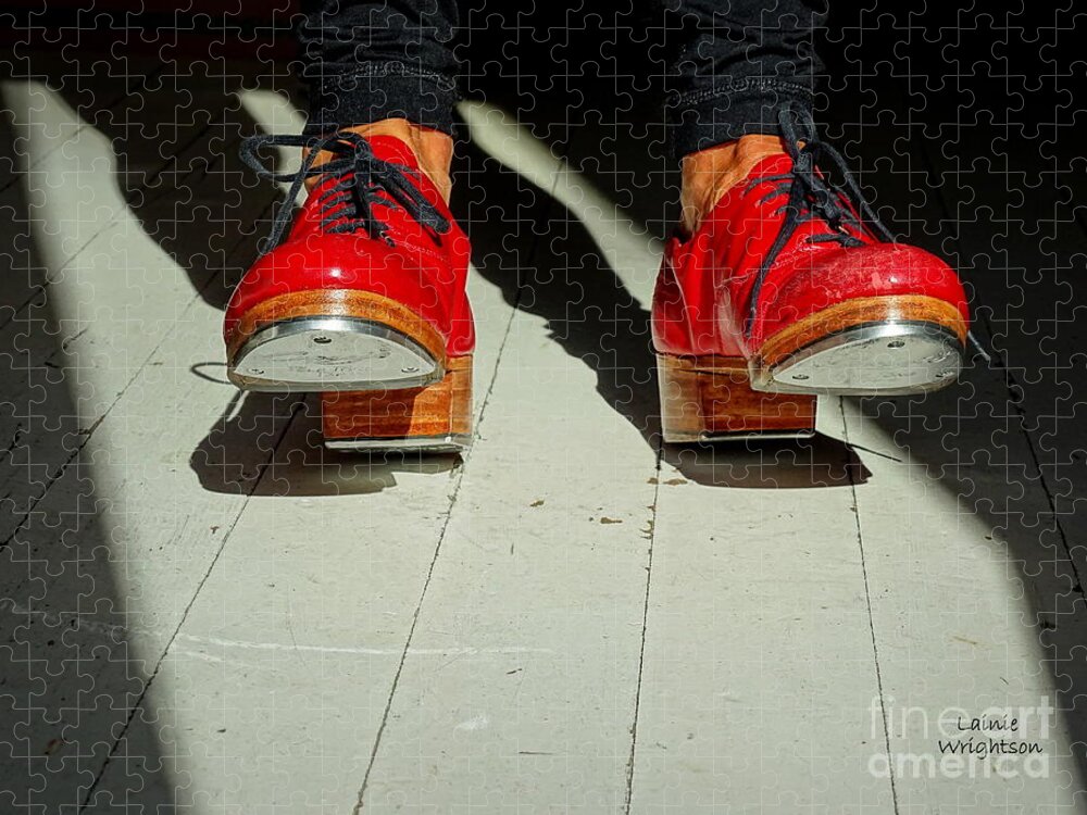 Red Jigsaw Puzzle featuring the photograph Red Tap Shoes by Lainie Wrightson