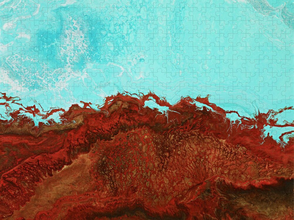 Ocean Jigsaw Puzzle featuring the painting Red Tide by Tamara Nelson