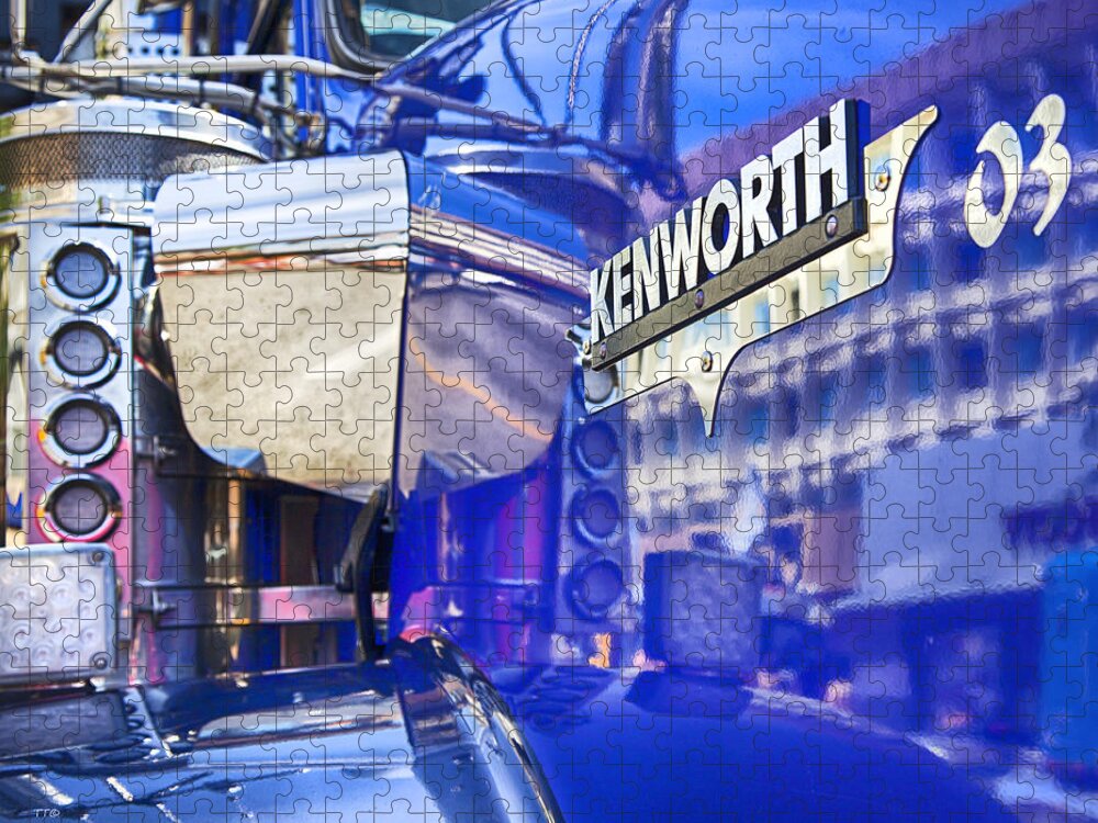 Kenworth Jigsaw Puzzle featuring the photograph Reflecting On A Kenworth by Theresa Tahara