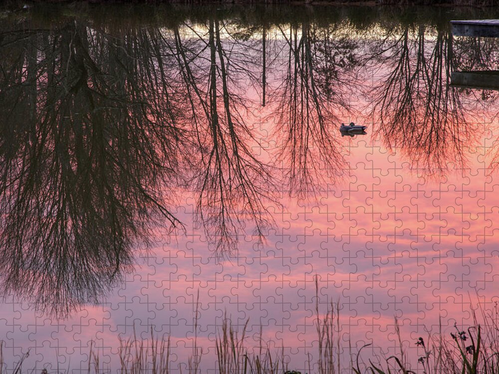 Sunset Jigsaw Puzzle featuring the photograph Reflecting Pond by Jurgen Lorenzen
