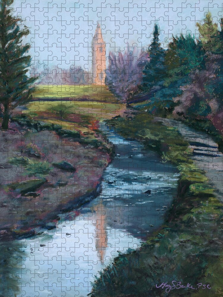 Uk Jigsaw Puzzle featuring the painting Reflections in History by Mary Benke