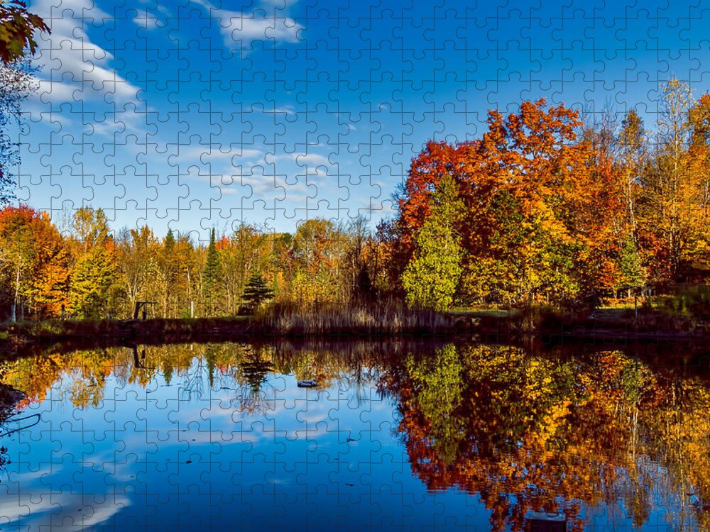 Fall Colors Jigsaw Puzzle featuring the photograph Reflections in the U.P. by Joe Holley