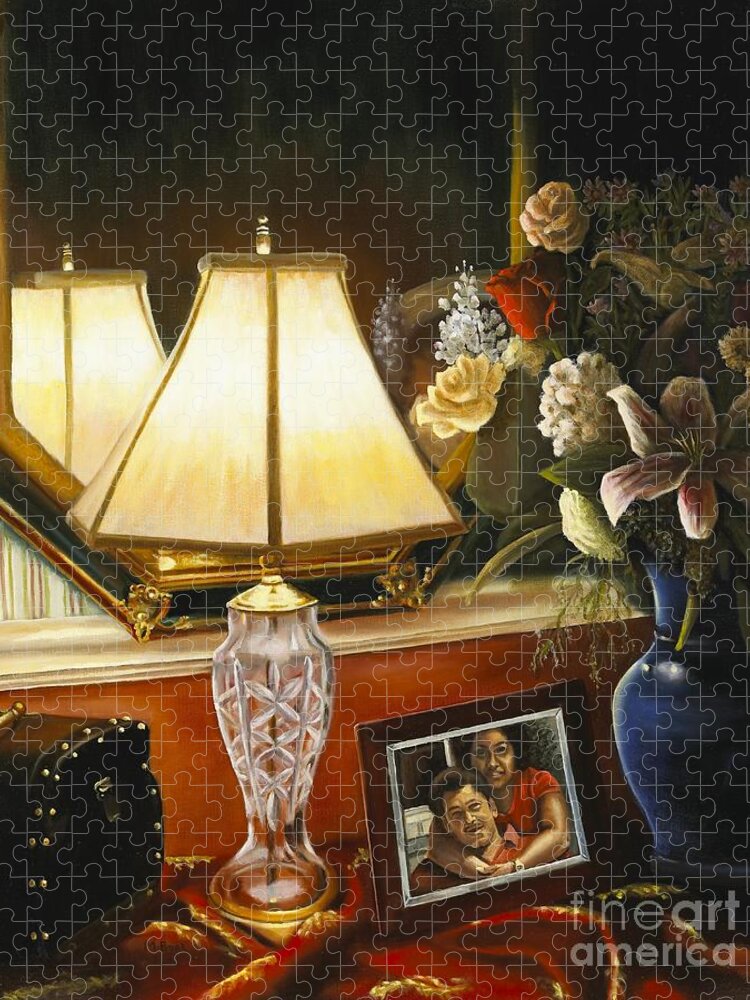 Still Life Jigsaw Puzzle featuring the painting Reflections by Marlene Book