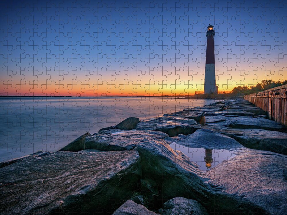 Old Barney Jigsaw Puzzle featuring the photograph Reflections of Barnegat Light by Rick Berk