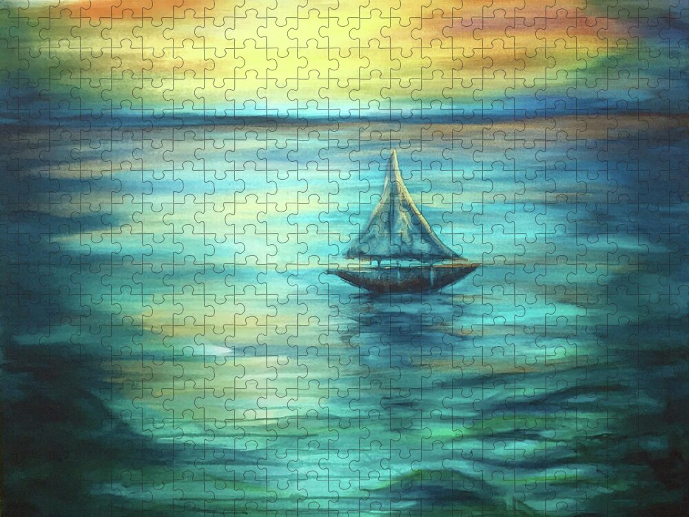 Reflections Jigsaw Puzzle featuring the painting Reflections of Peace by Michelle Pier
