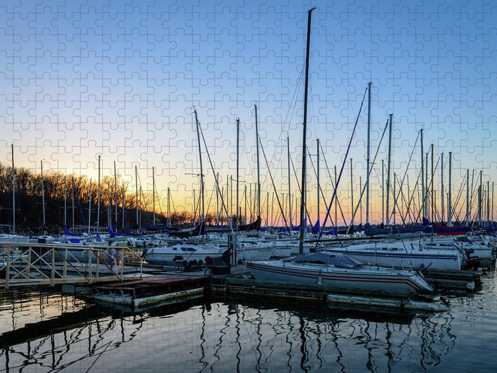 Lake Jigsaw Puzzle featuring the photograph Reflections of Redbud by Michael Scott