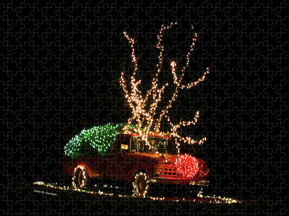 Christmas Lights Jigsaw Puzzle featuring the photograph Reintruck by Dale R Carlson