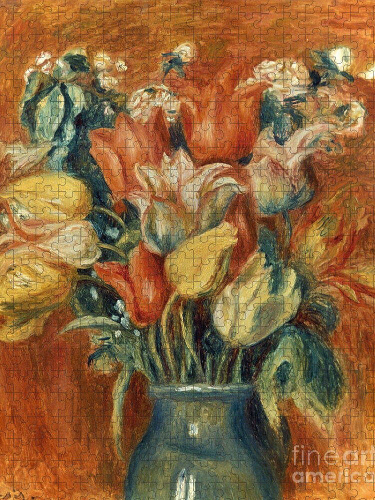 20th Century Jigsaw Puzzle featuring the painting Bouquet Of Tulips by Renoir