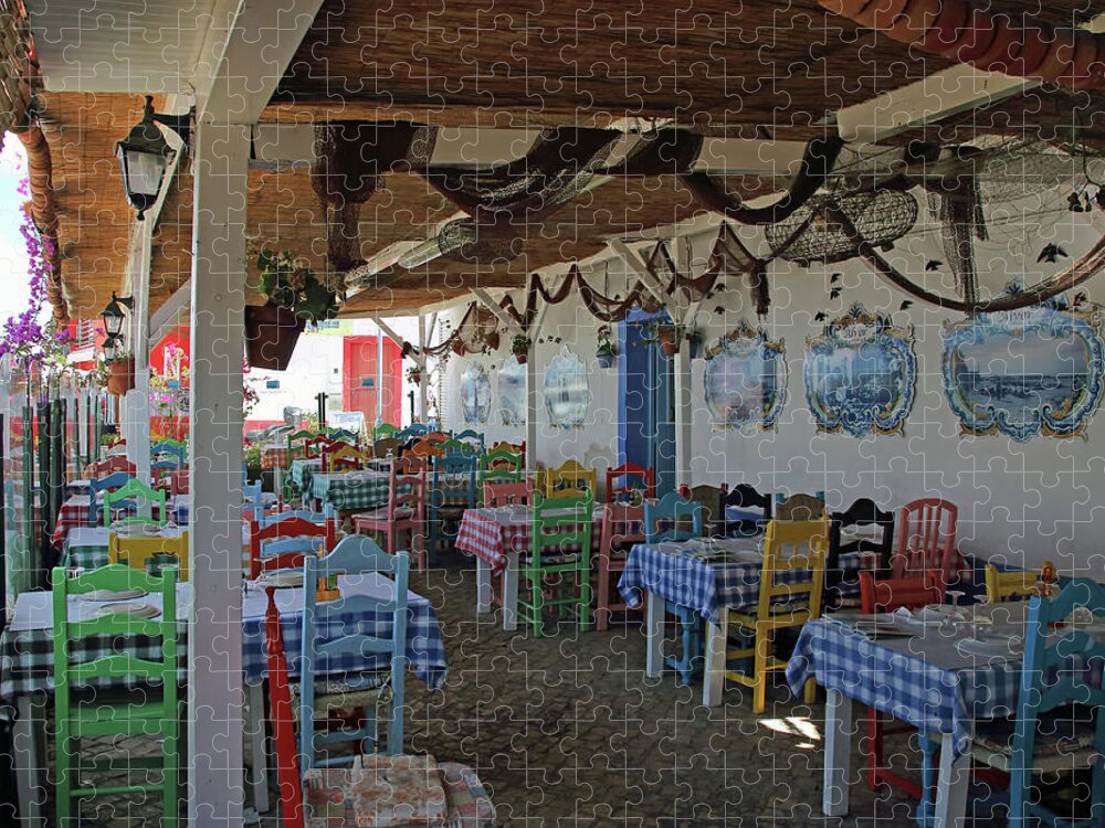 Restaurant Jigsaw Puzzle featuring the photograph Restaurant in Alvor by Jeff Townsend
