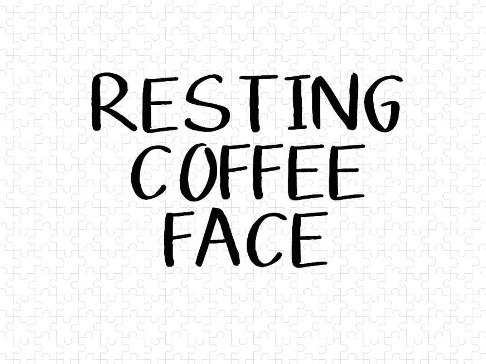 Coffee Jigsaw Puzzle featuring the digital art Resting Coffee Face-Art by Linda Woods by Linda Woods