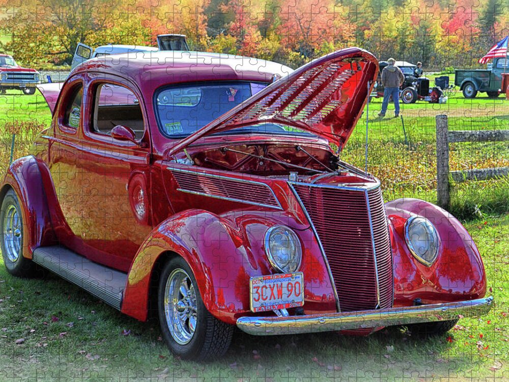 Restored Jigsaw Puzzle featuring the photograph Restored 1937 Ford by Mike Martin