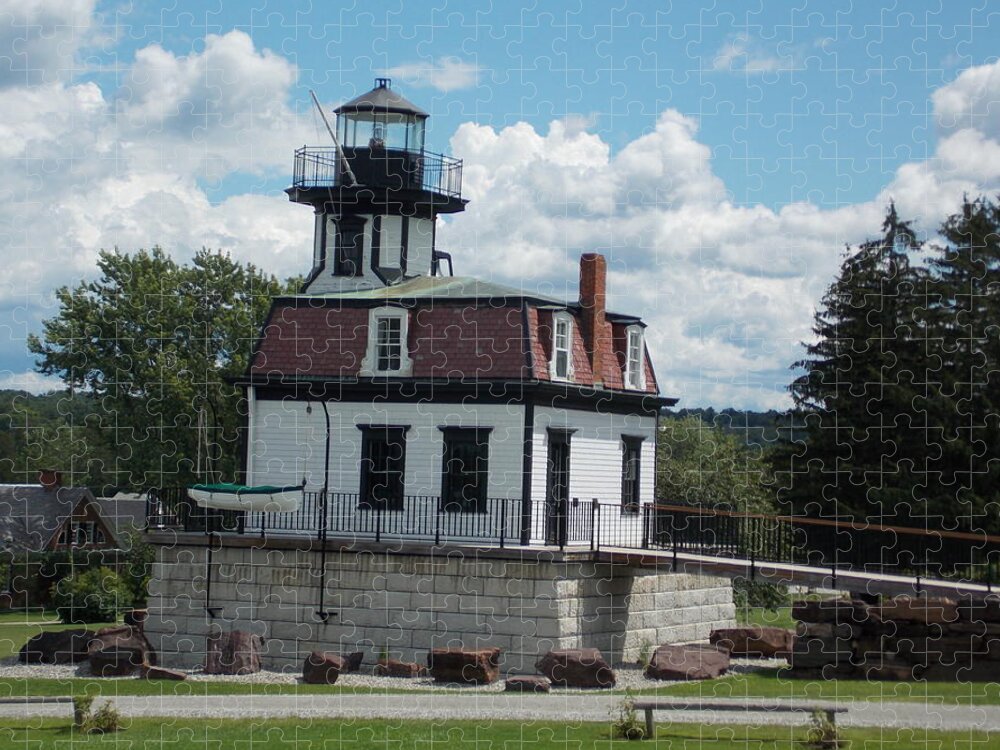 Shelburne Jigsaw Puzzle featuring the photograph Restored Lighthouse by Catherine Gagne