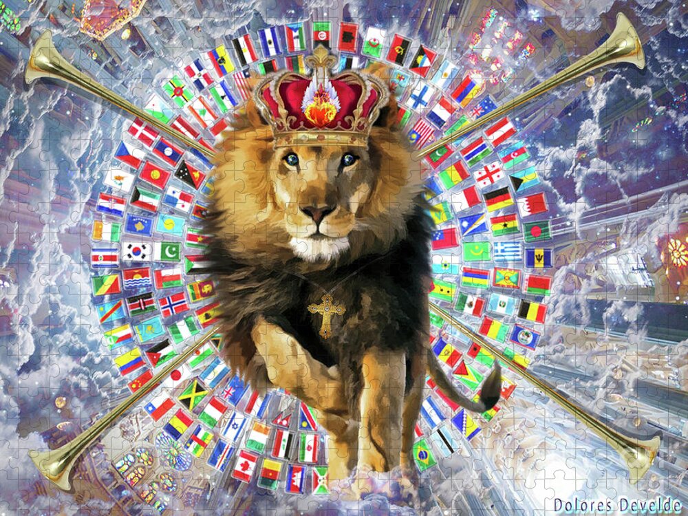 Revelation 5:5 Jigsaw Puzzle featuring the digital art Revelation 5 5 by Dolores Develde