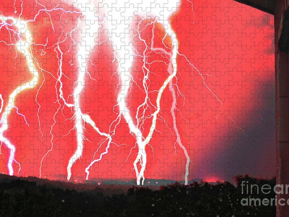 Michael Tidwell Photography Jigsaw Puzzle featuring the photograph Lightning Apocalypse by Michael Tidwell
