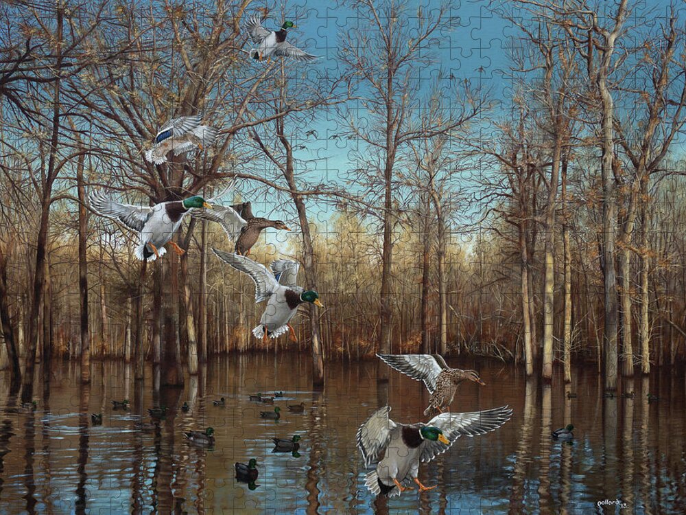 Landscape Jigsaw Puzzle featuring the painting Reydel Hole by Glenn Pollard