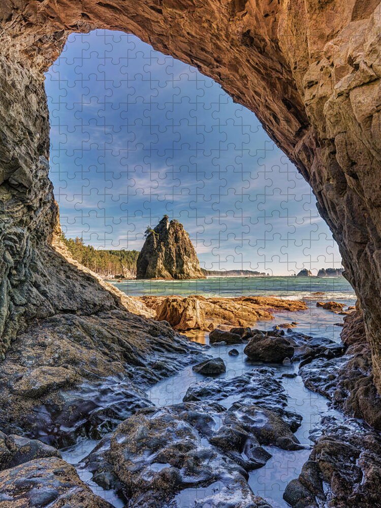 Hole In The Wall Jigsaw Puzzle featuring the photograph Rialto Beach Sea Arch by Pierre Leclerc Photography